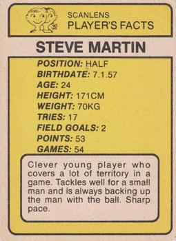 1981 Scanlens #4 Steve Martin Back